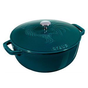 Staub - Cocotte - Round - French Rooster - La Mer -3 3/4 QT