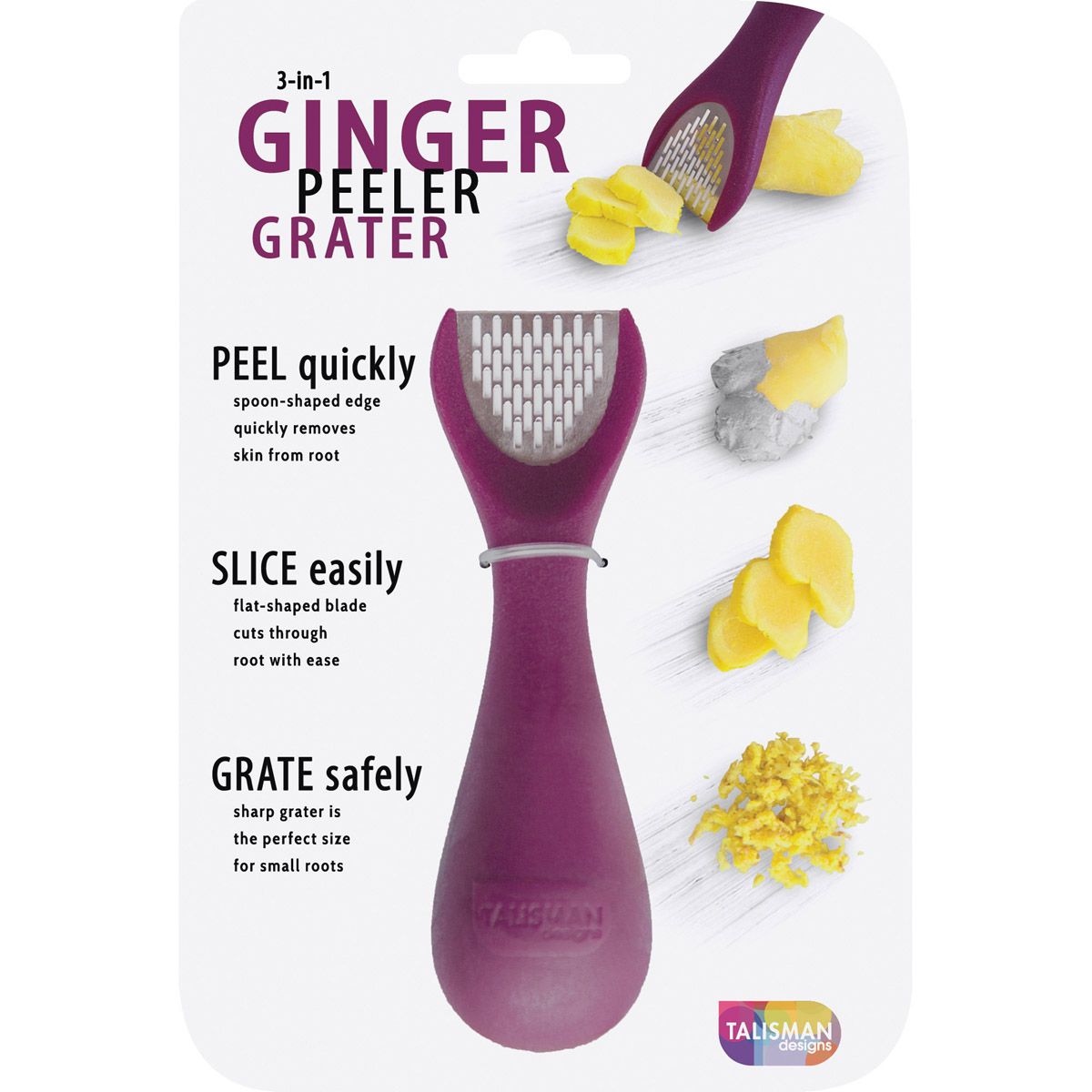 Talisman Design - Ginger Peeler Grater - 3-in-1