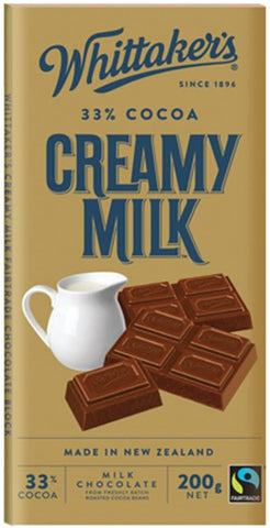 Whittaker's - Chocolate Bar Creamy Milk - 33% Cocoa - 200g