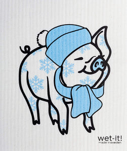 Wet-It- Swedish Wet It Cloth – Winter Pig Blue