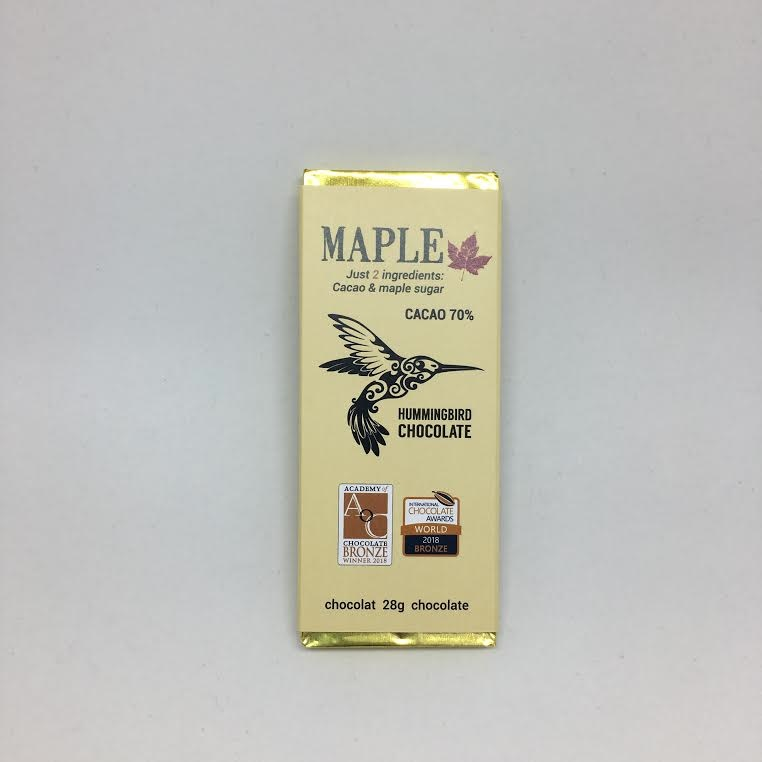 Hummingbird Chocolate - Maple - 28 Gram Bars